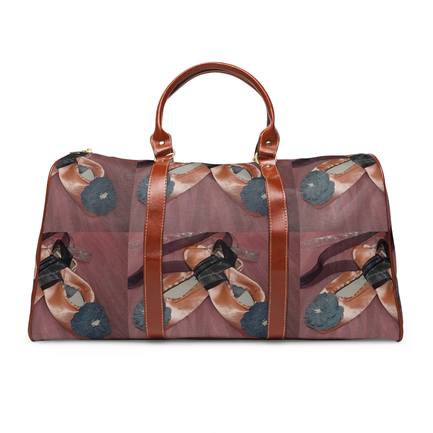 Dance/Travel Bag-Denim Blossoms & Pointe Shoes