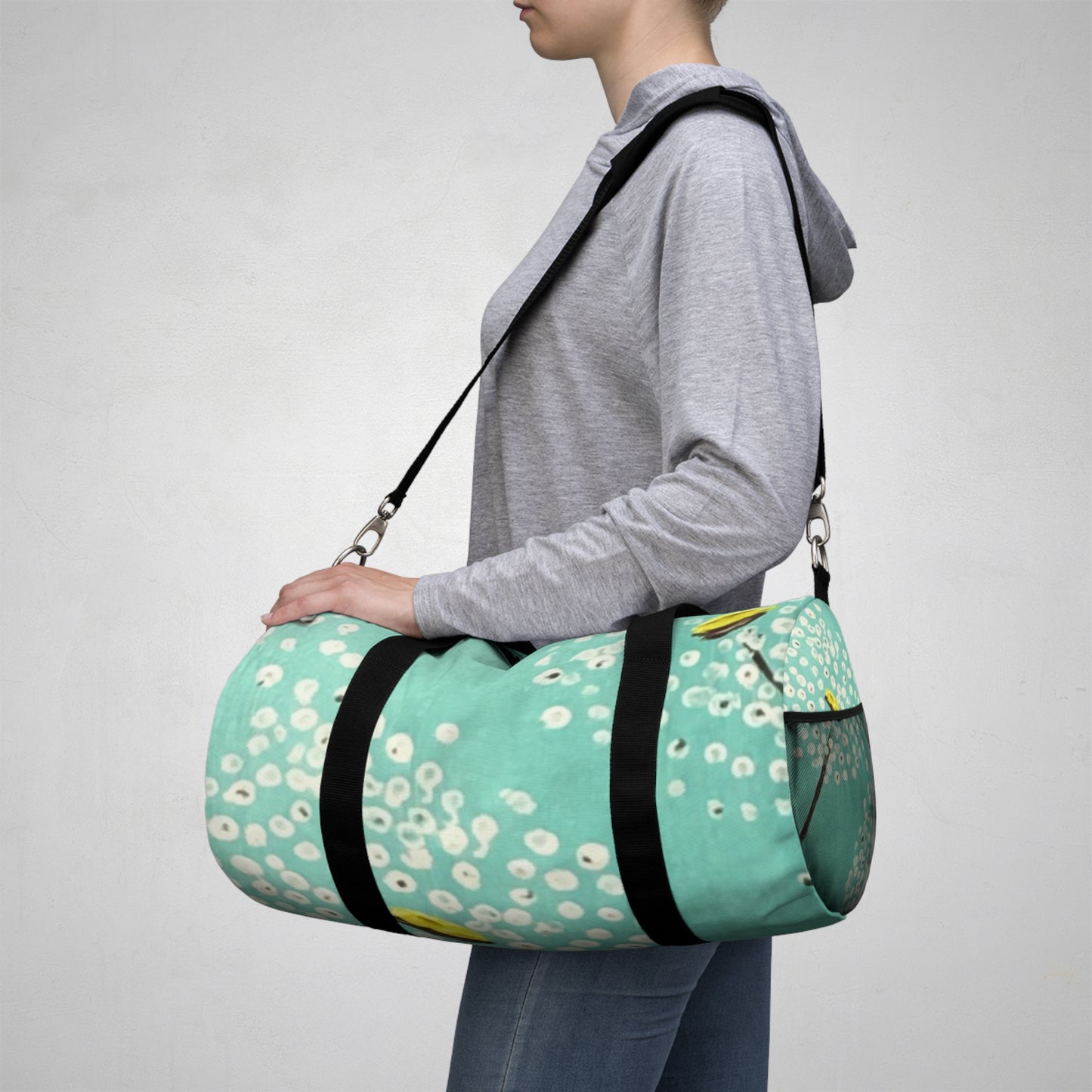 Duffle Bag~White Dandelions