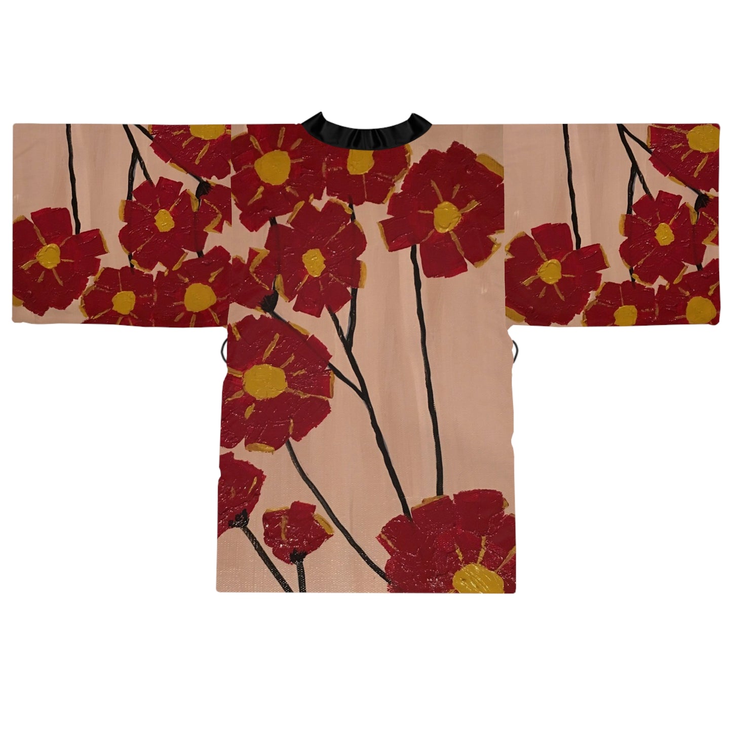 Kimono Robe-Red Origami Rose