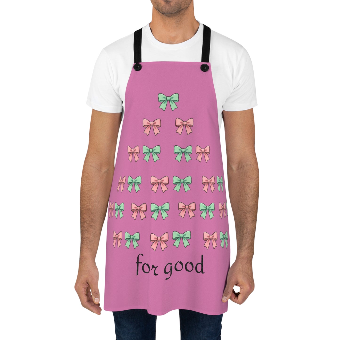 "For Good"~Pink & Green Bows Apron