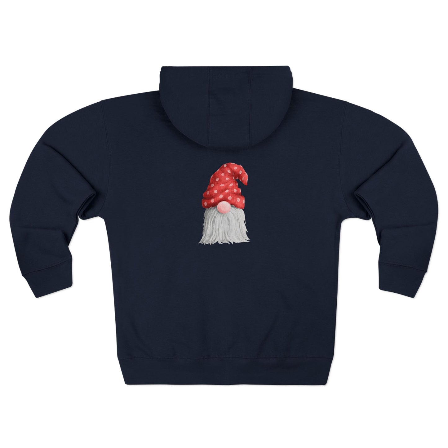 Zip Hoodie ~ Gnome with Red Polka Dot Hat