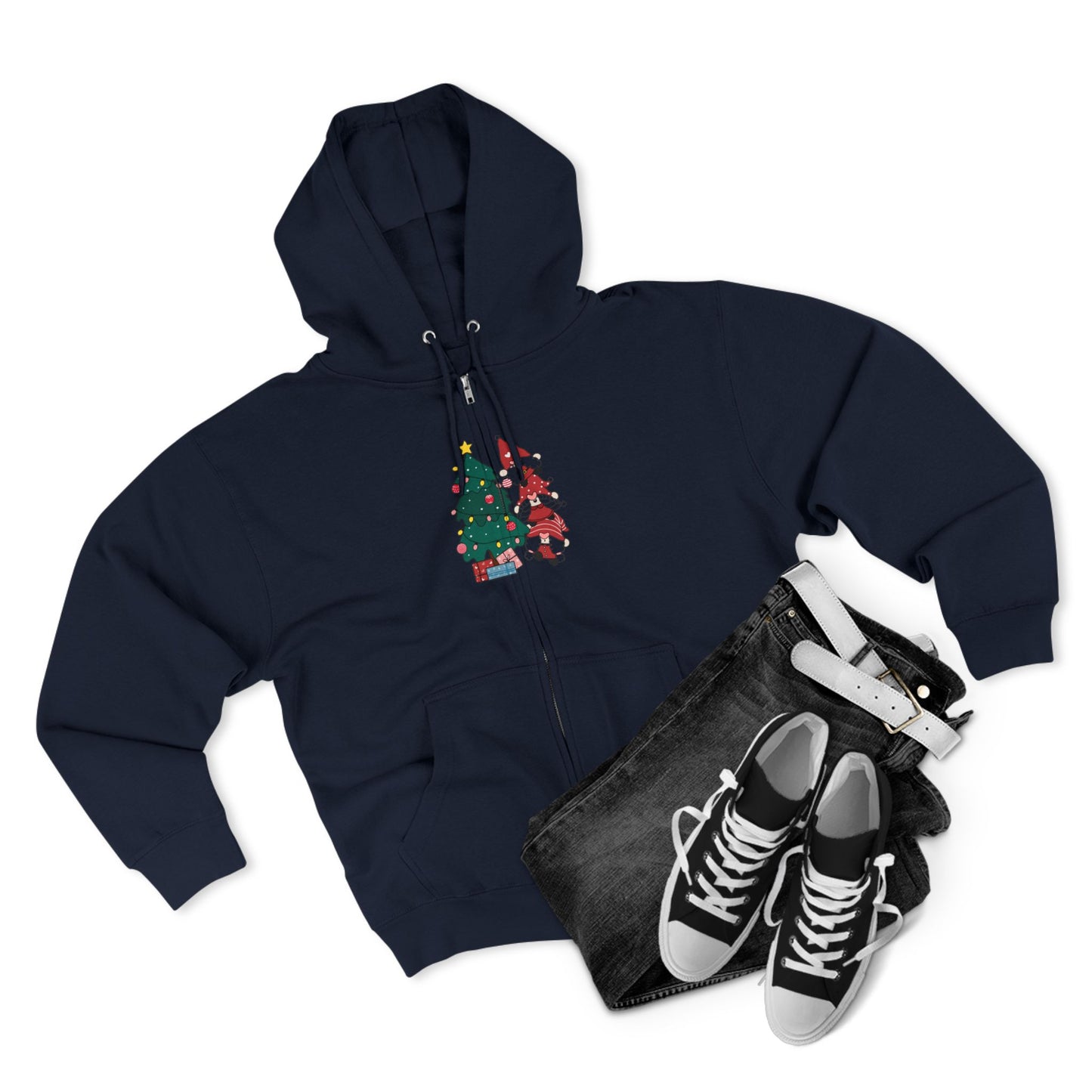 Gnomes Zip Hoodie - PhenGnomeNal Christmas Design