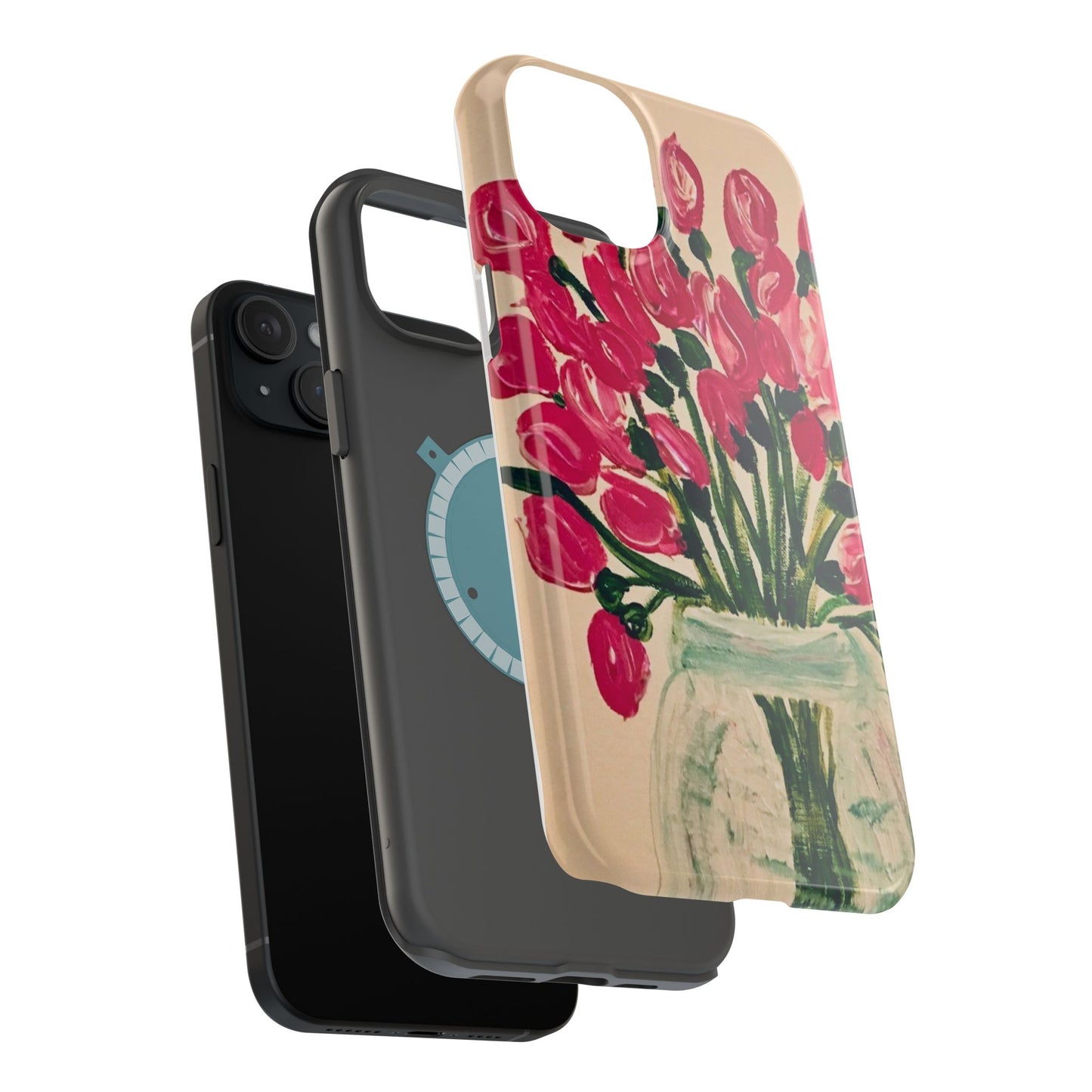 Magnetic Tough Case-Pink Tulips