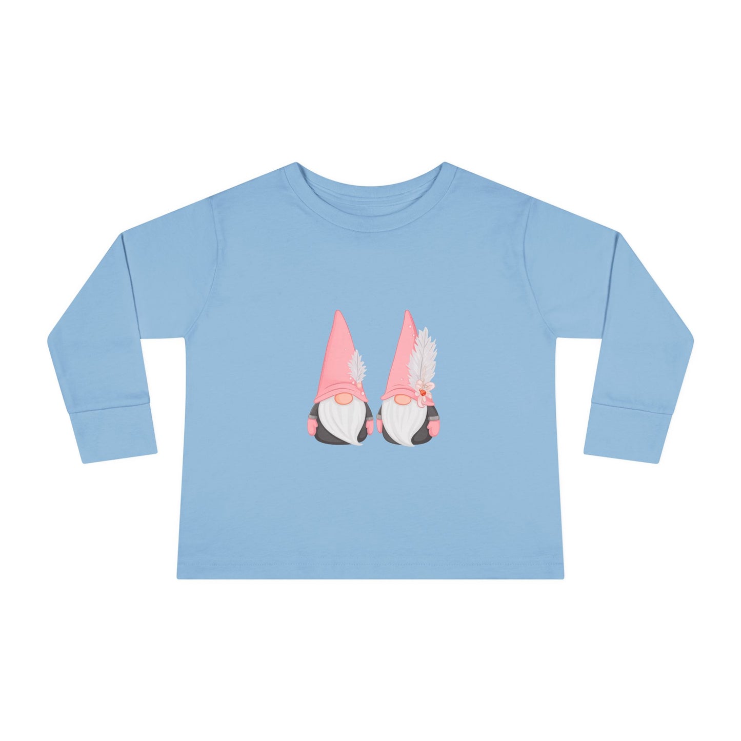Cute Toddler Long Sleeve Tee ~ Pink Hatted Gnomes