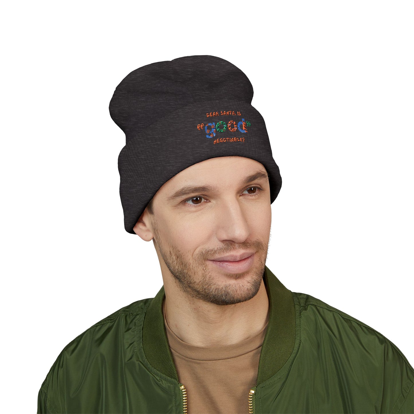 Embroidered "Dear Santa" Beanie
