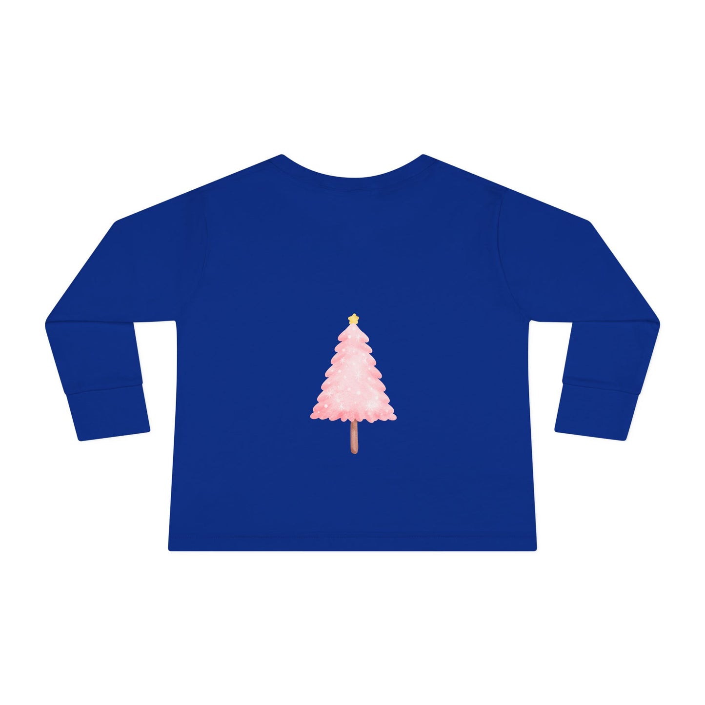 Cute Toddler Long Sleeve Tee ~ Pink Watercolor Christmas Tree