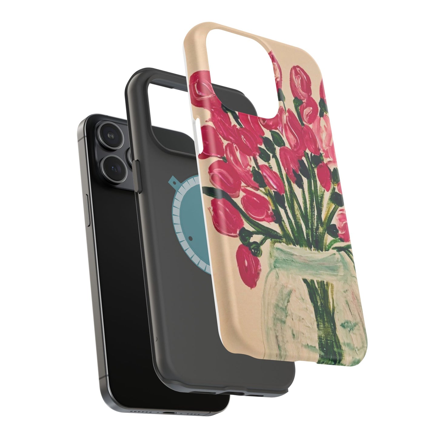 Magnetic Tough Case-Pink Tulips