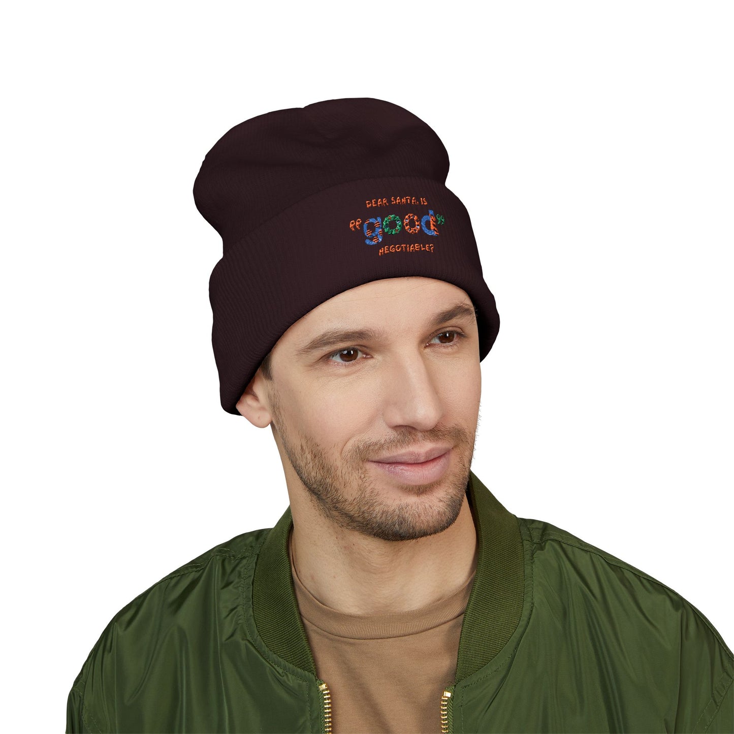 Embroidered "Dear Santa" Beanie