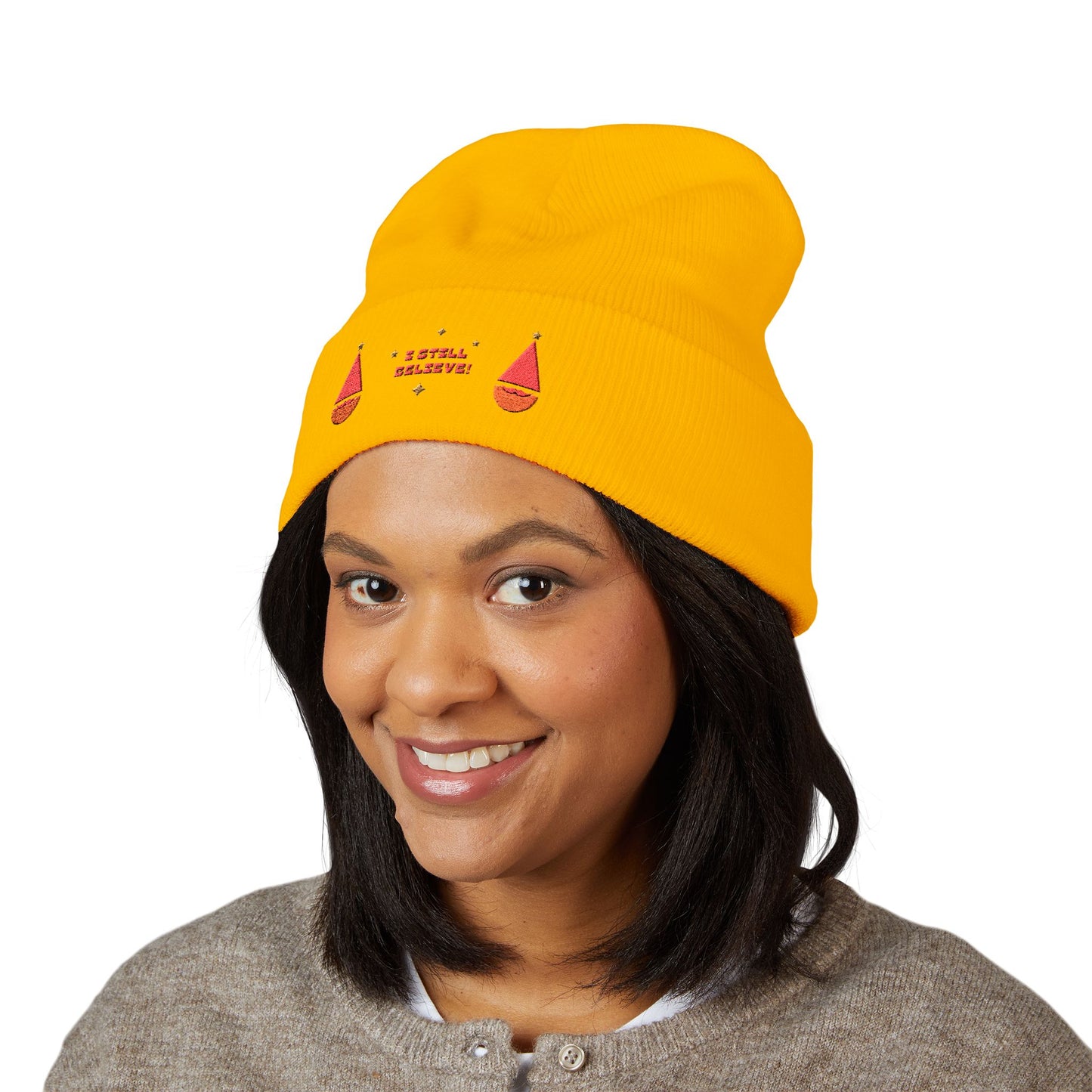 Embroidered 'I Still Believe' Santa Beanie