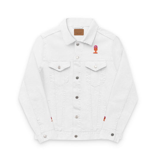 Embroidered Denim Jacket with Beautiful Black Girl Design