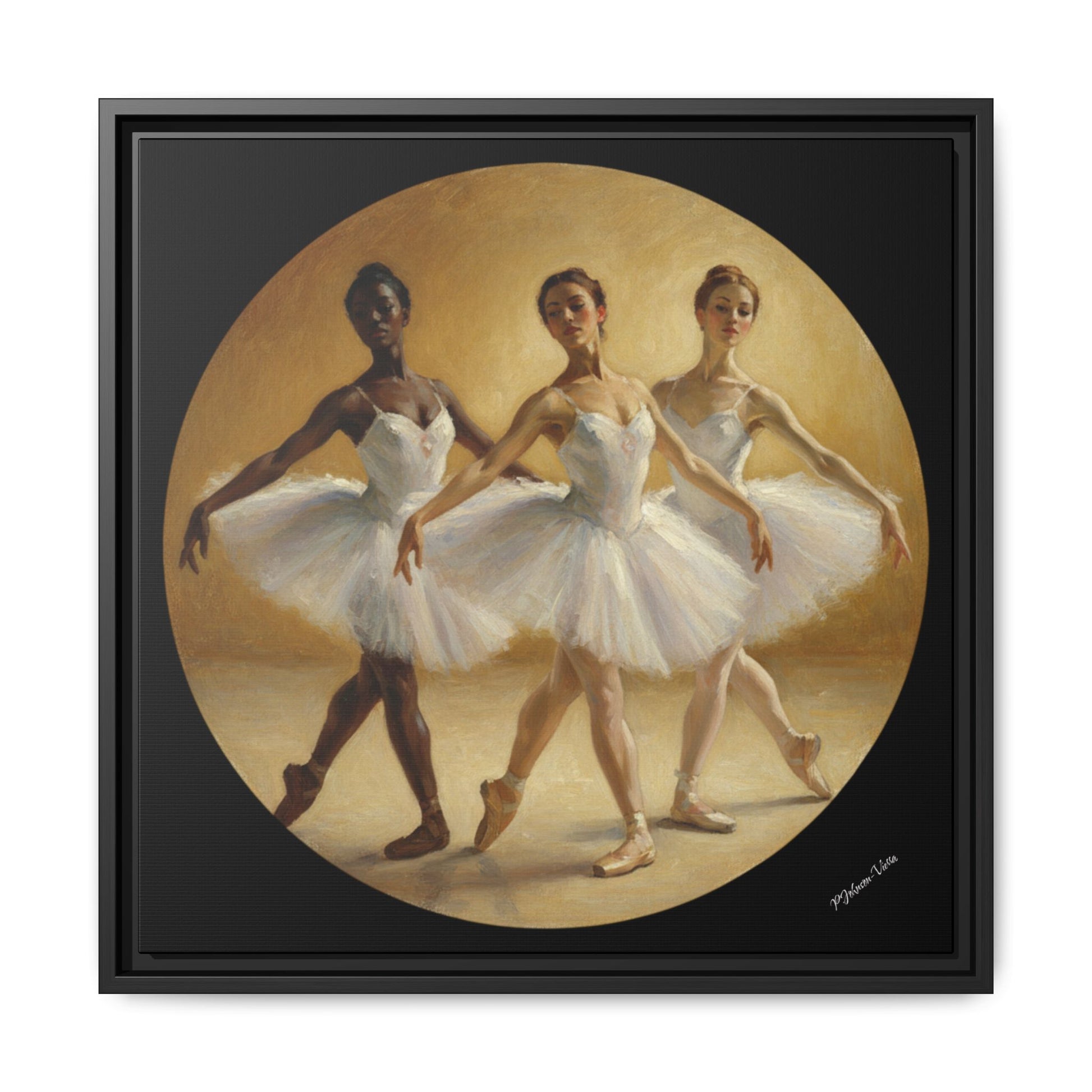 Framed Canvas Print~Pas de Trois