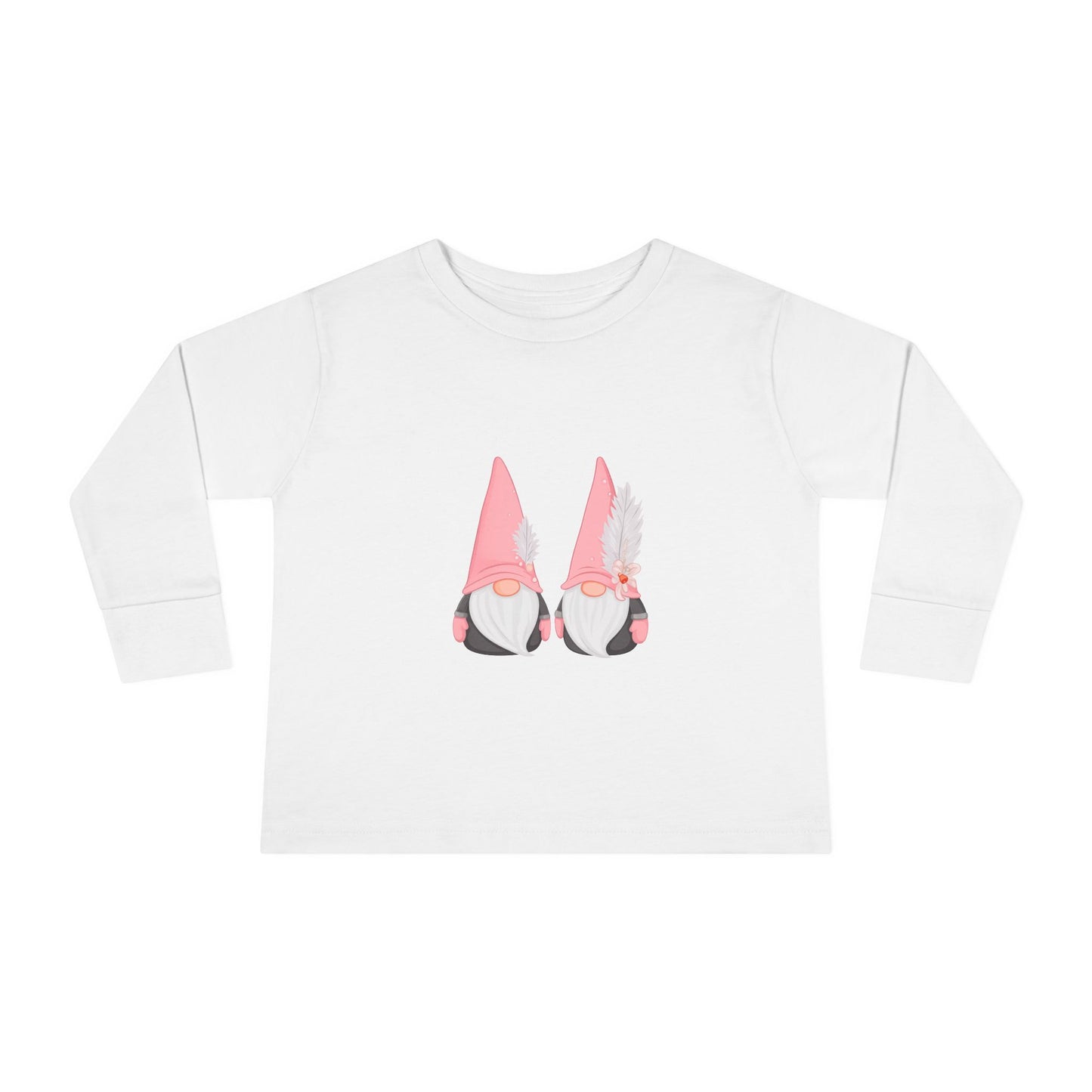 Cute Toddler Long Sleeve Tee ~ Pink Hatted Gnomes