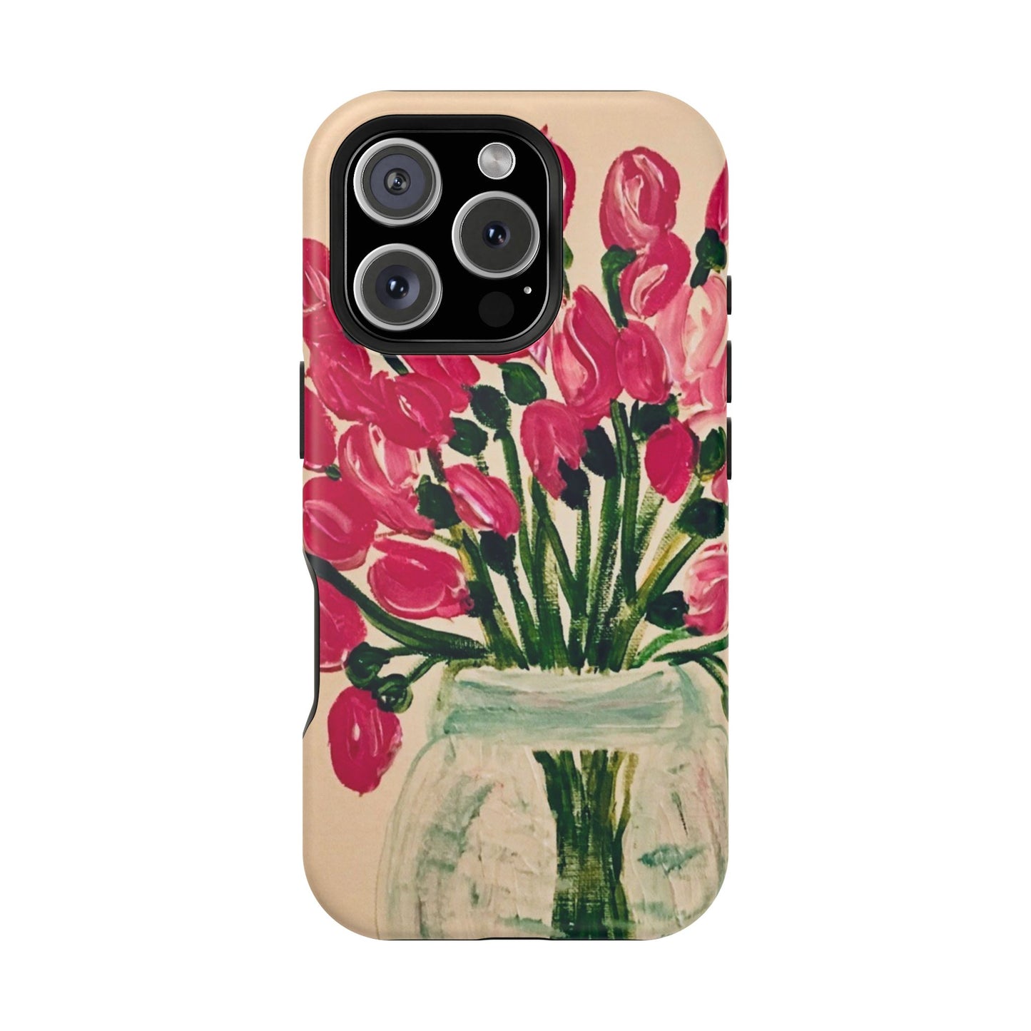 Magnetic Tough Case-Pink Tulips