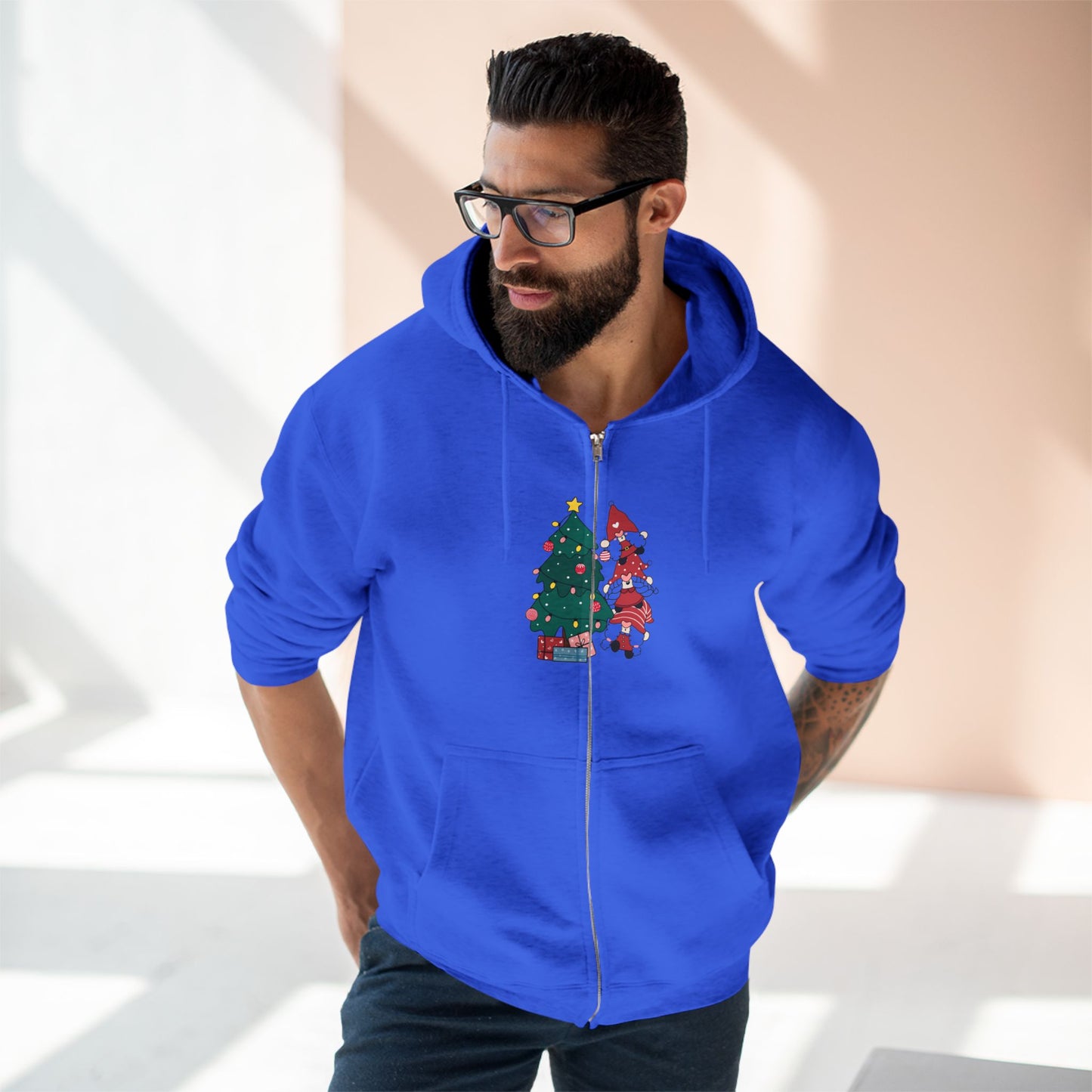 Gnomes Zip Hoodie - PhenGnomeNal Christmas Design