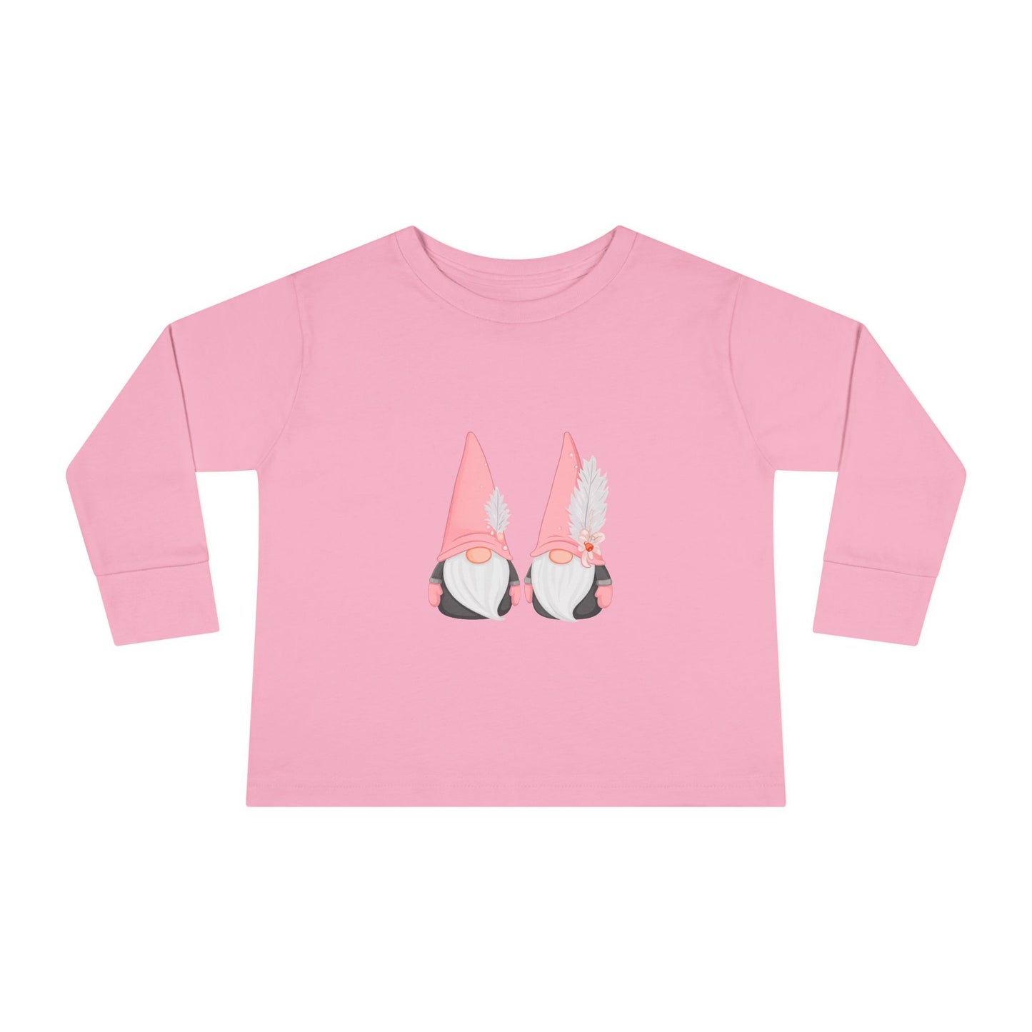 Cute Toddler Long Sleeve Tee ~ Pink Hatted Gnomes