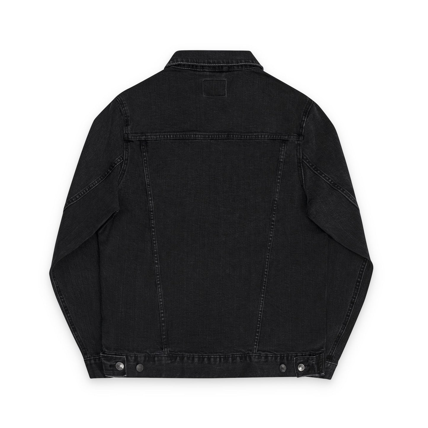 Embroidered Unisex Denim Jacket with Yellow Rose