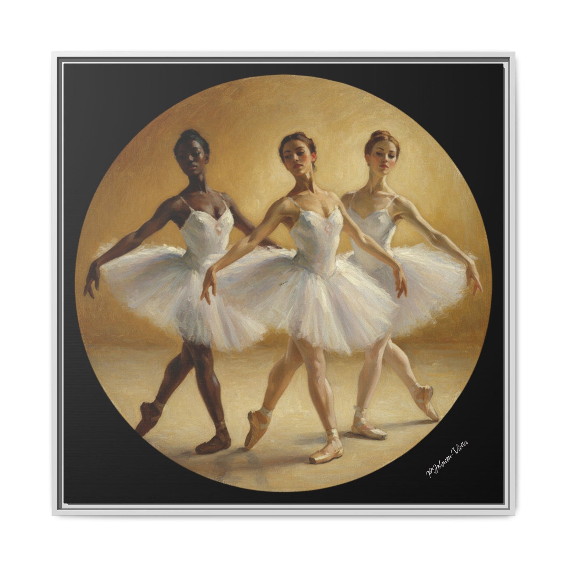 Framed Canvas Print~Pas de Trois