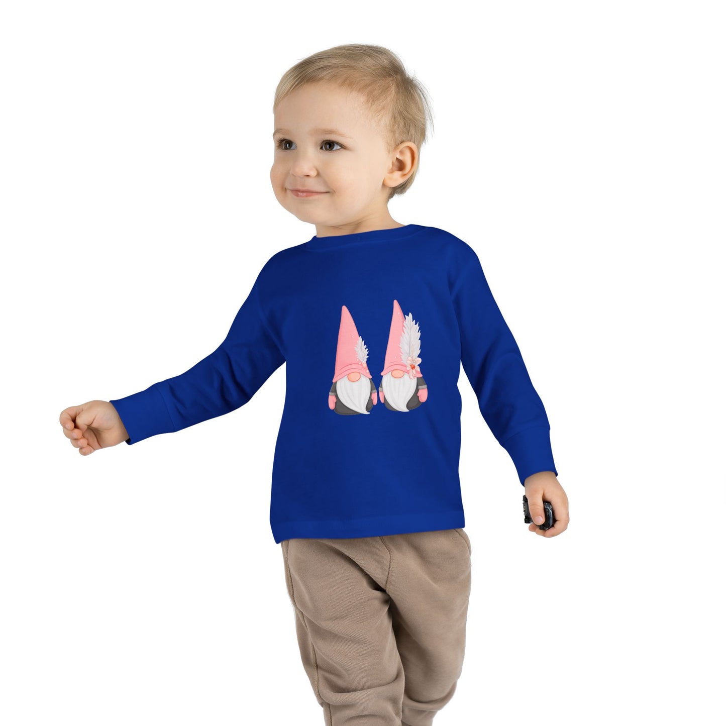 Cute Toddler Long Sleeve Tee ~ Pink Hatted Gnomes