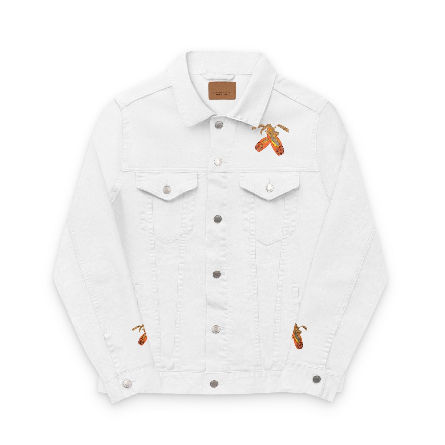 Embroidered Unisex Denim Jacket with Moncayo-Huapango Pointe Shoes