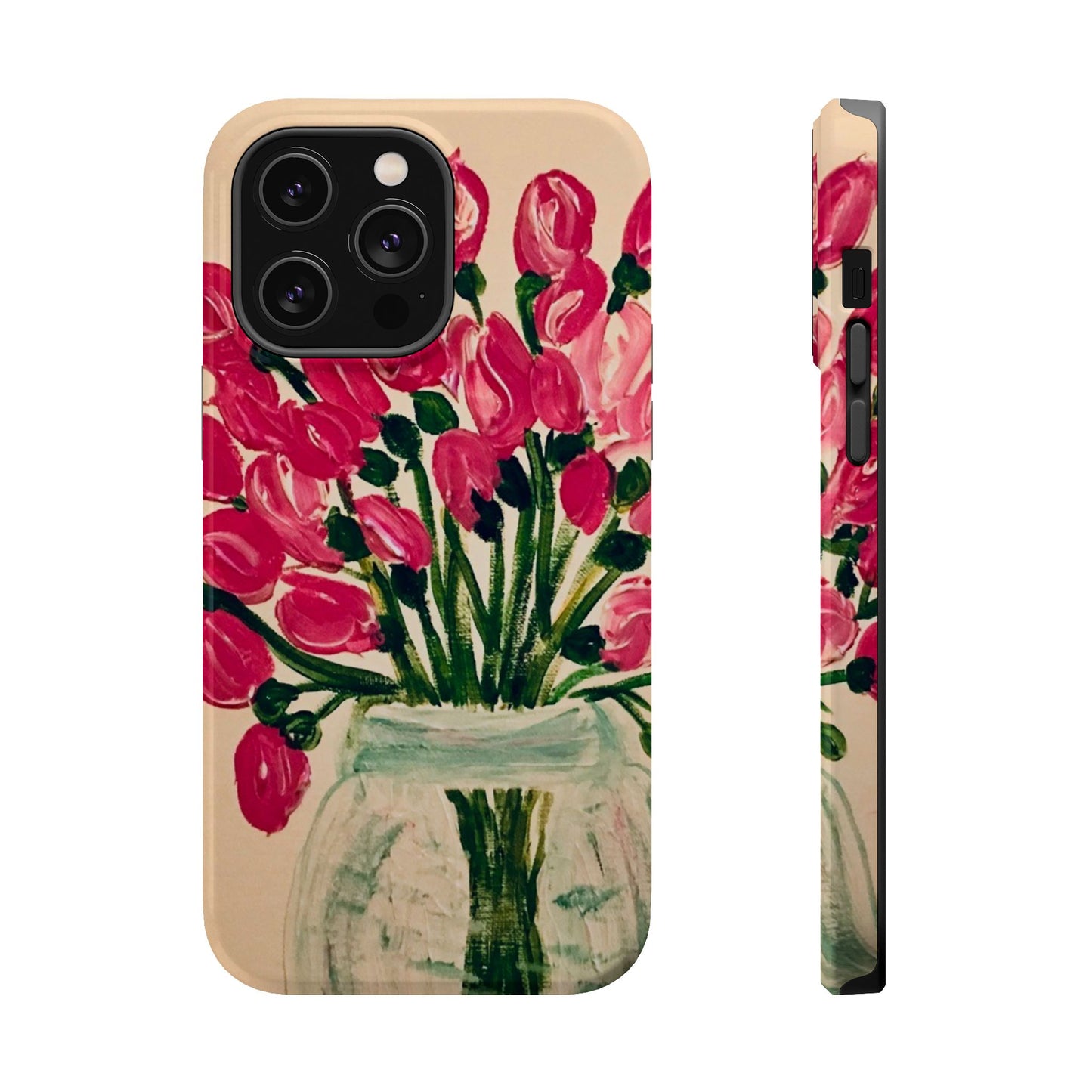 Magnetic Tough Case-Pink Tulips