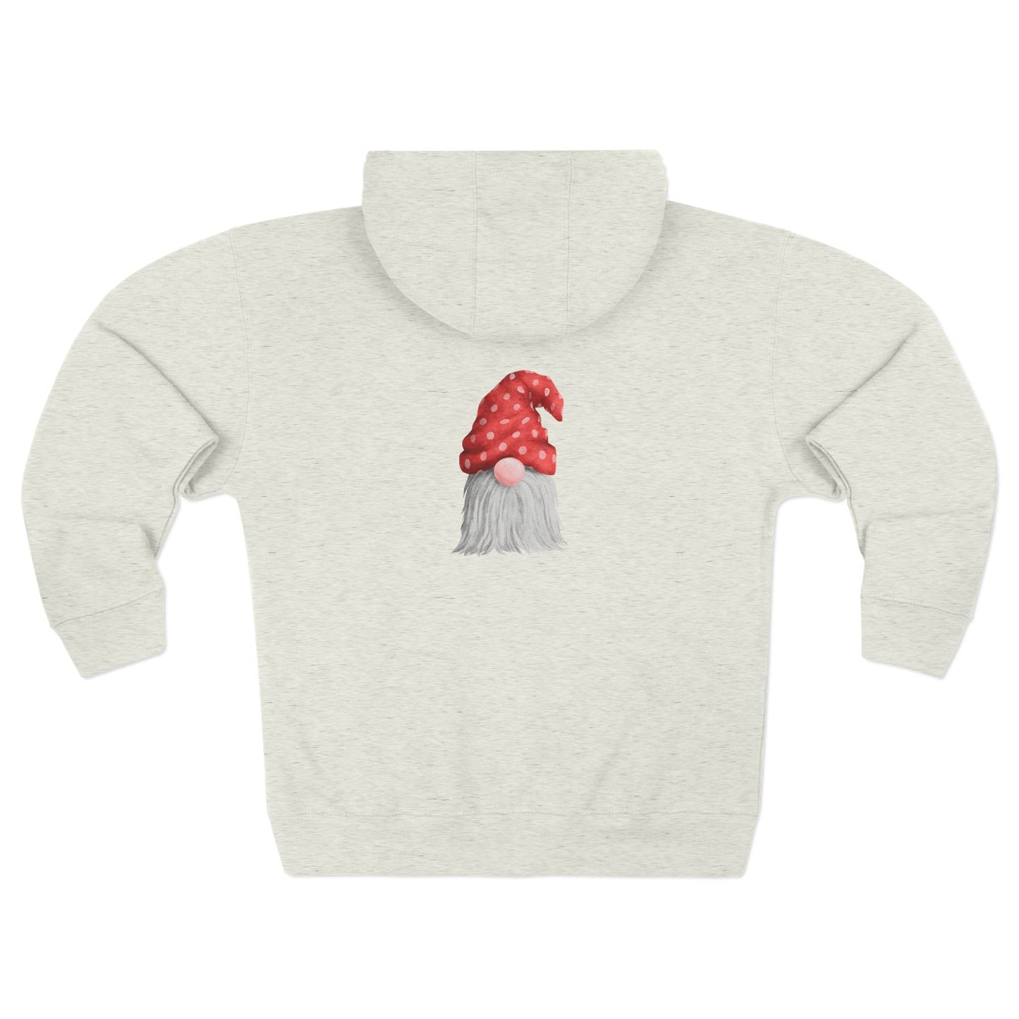 Zip Hoodie ~ Gnome with Red Polka Dot Hat