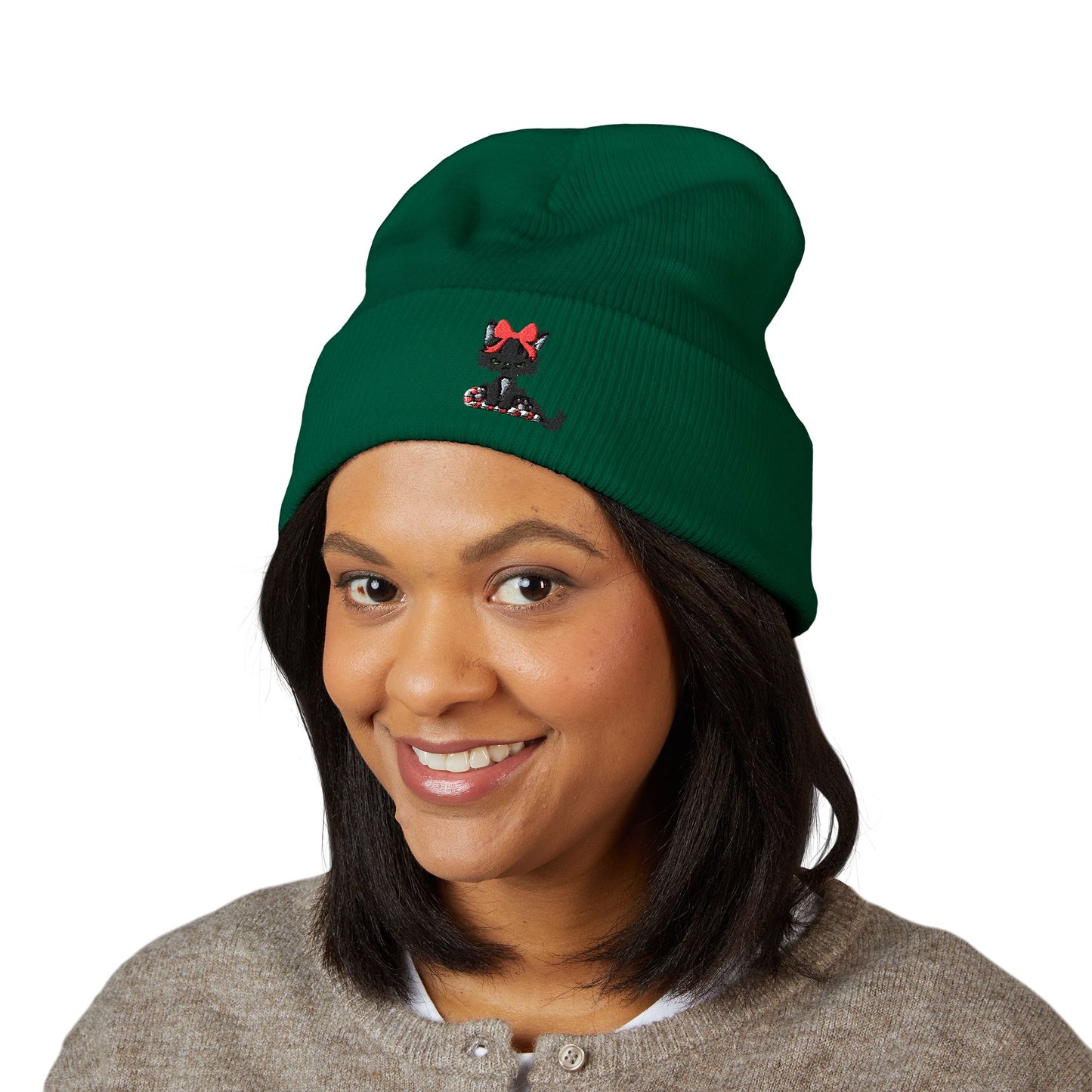 Embroidered Mad Kitty Beanie