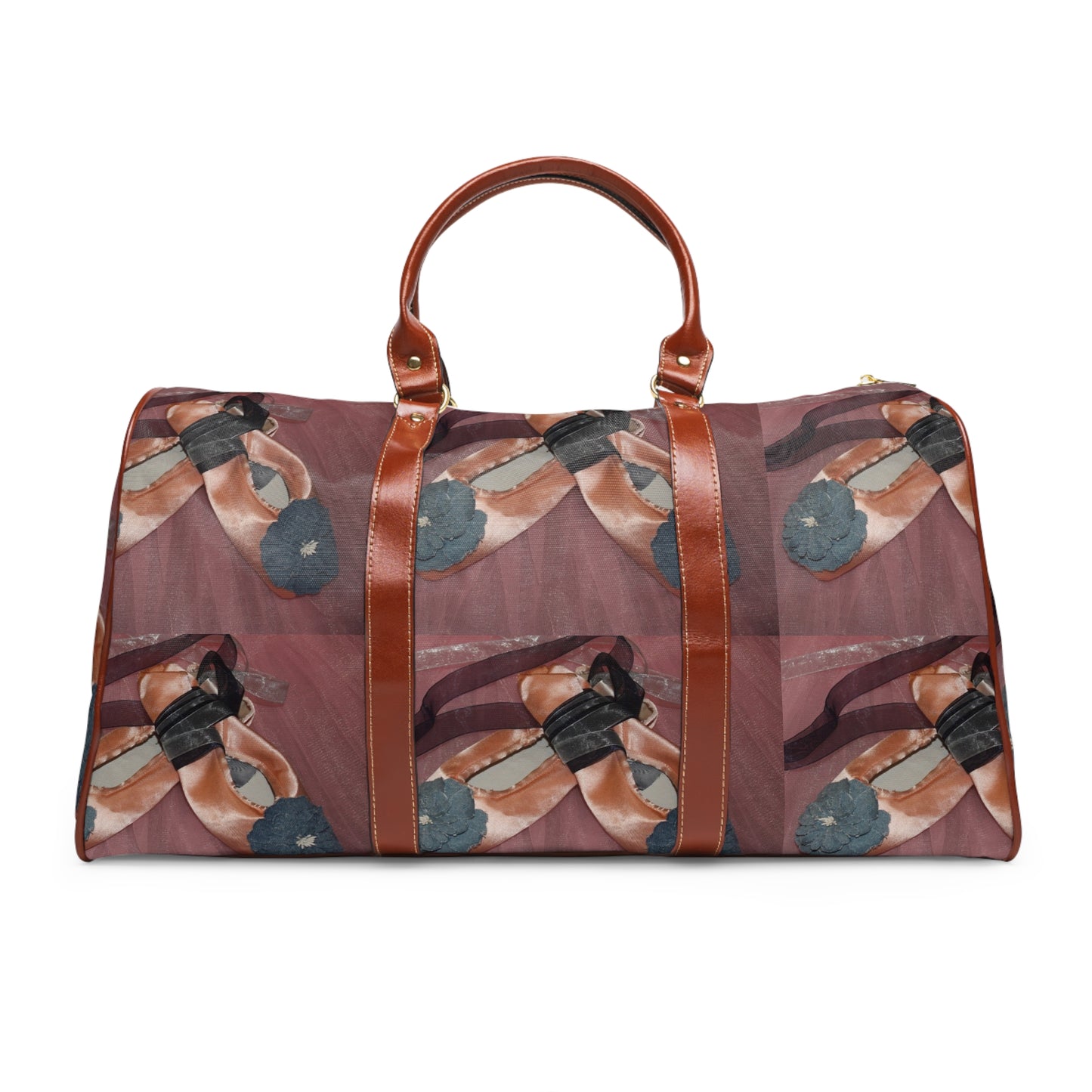 Dance/Travel Bag-Denim Blossoms & Pointe Shoes