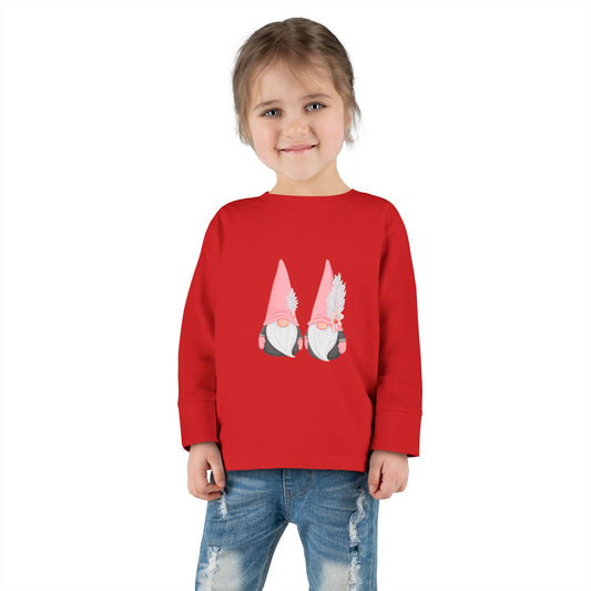 Cute Toddler Long Sleeve Tee ~ Pink Hatted Gnomes