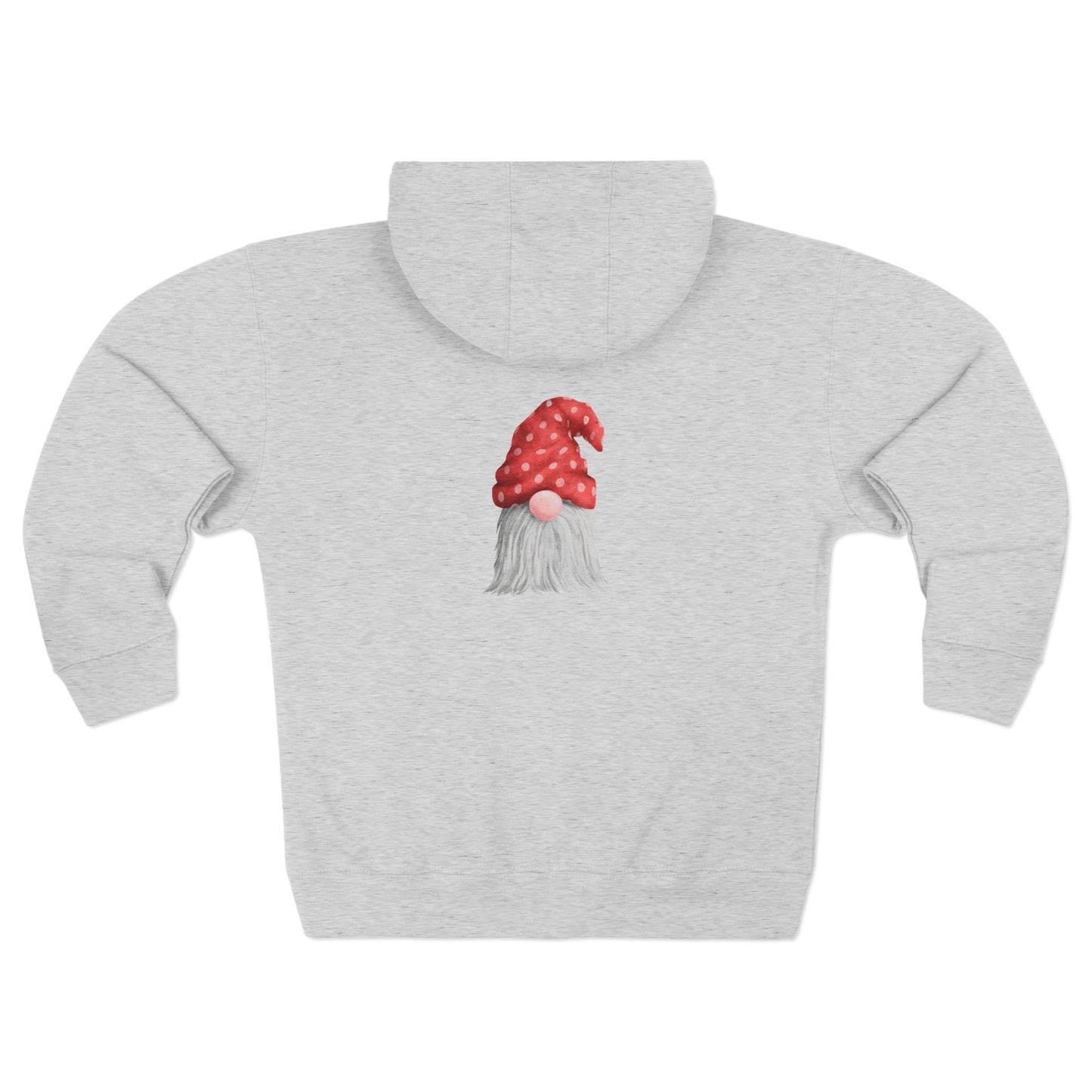 Zip Hoodie ~ Gnome with Red Polka Dot Hat