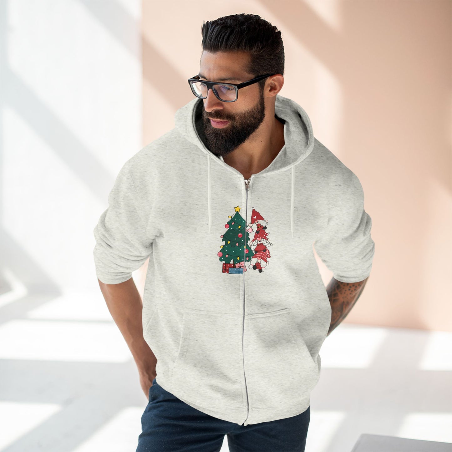 Gnomes Zip Hoodie - PhenGnomeNal Christmas Design