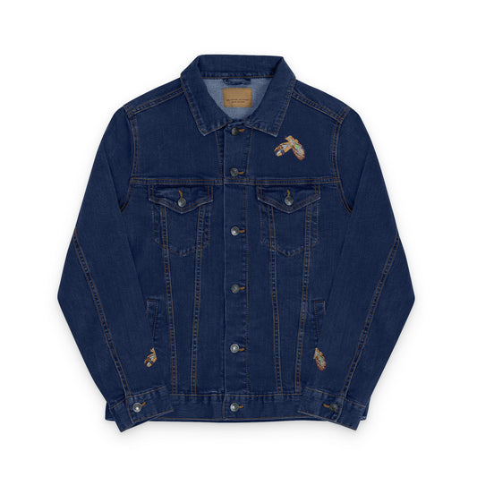 Embroidered Unisex Denim Jacket with Bejeweled Beauties Pointe Shoes
