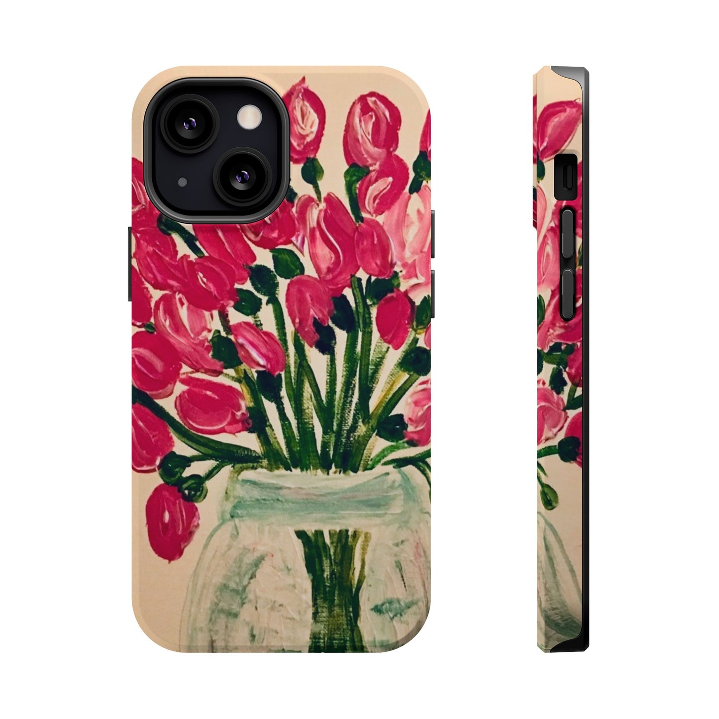Magnetic Tough Case-Pink Tulips