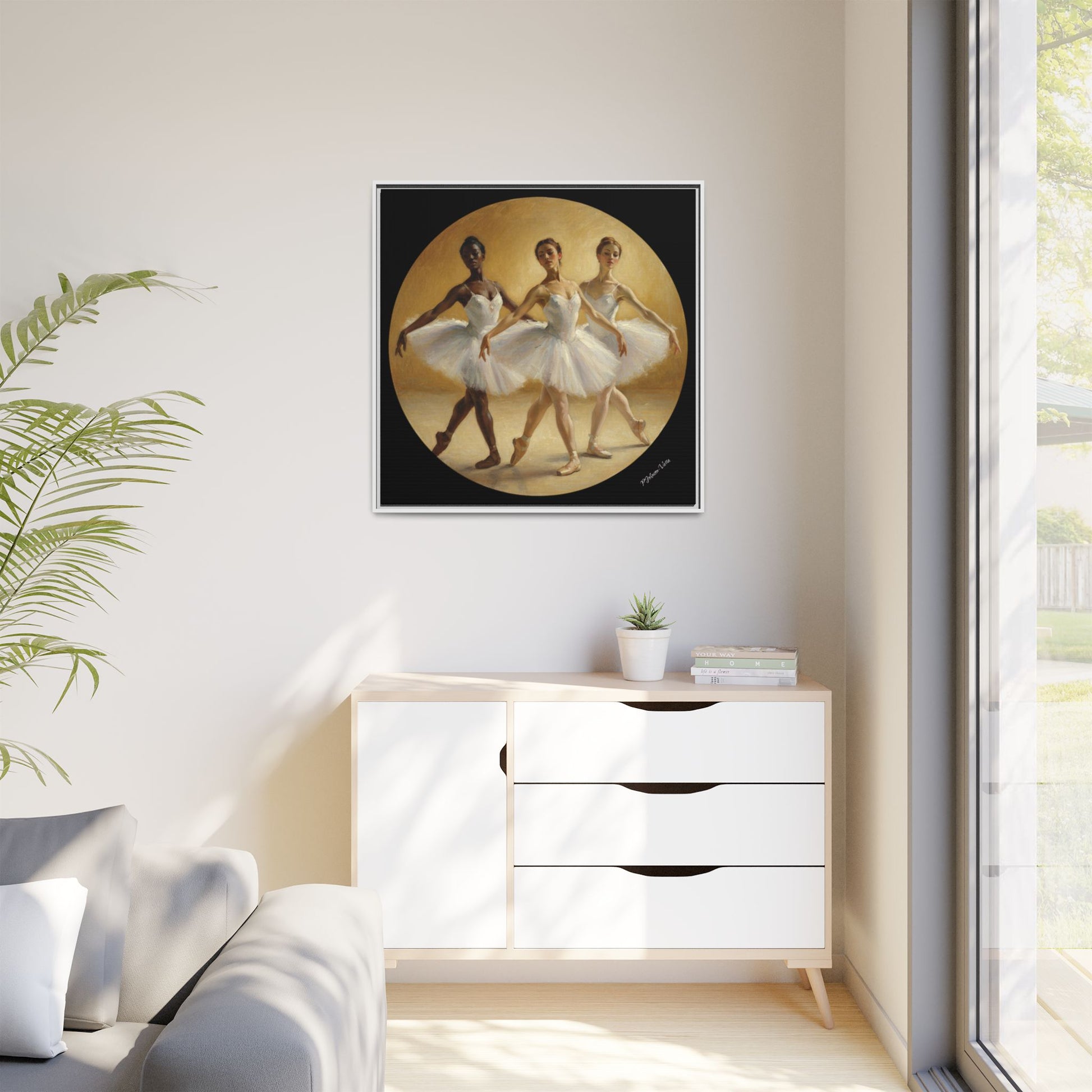 Framed Canvas Print~Pas de Trois