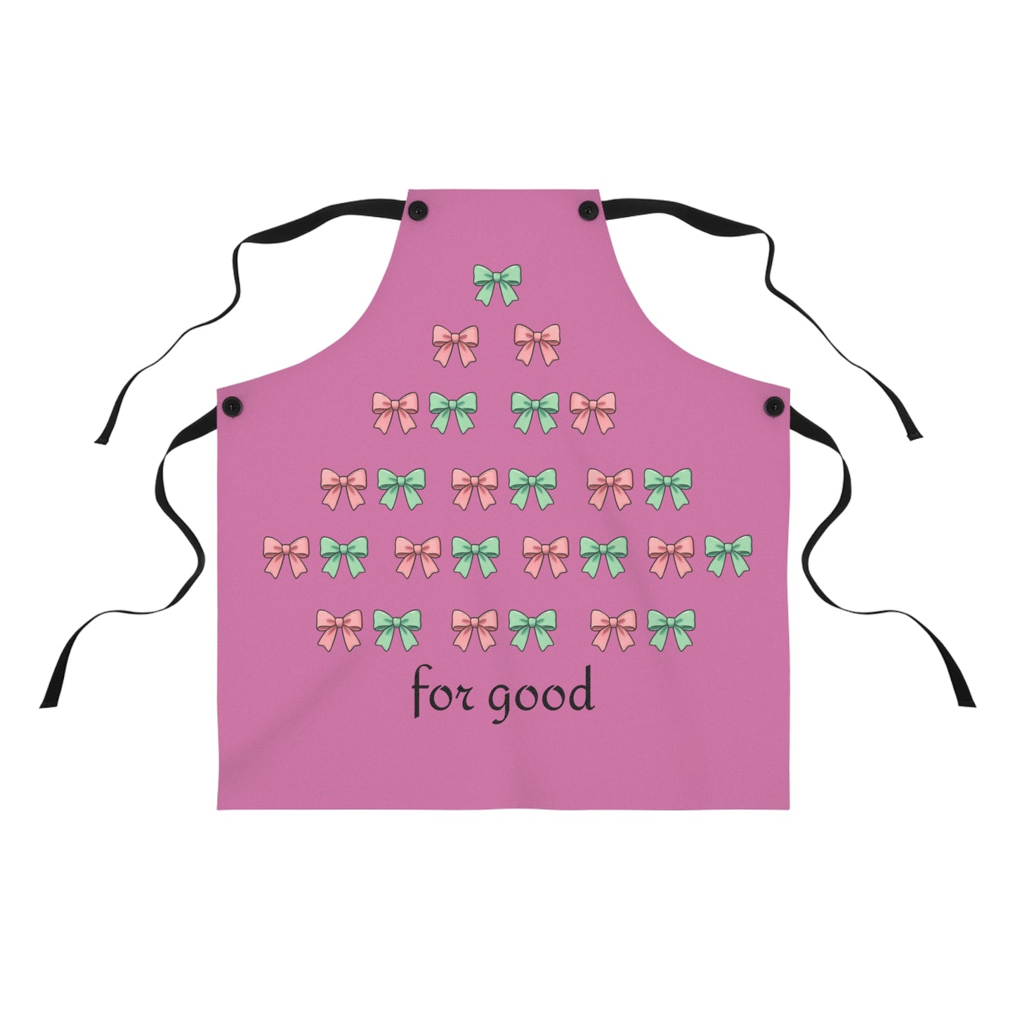 "For Good"~Pink & Green Bows Apron