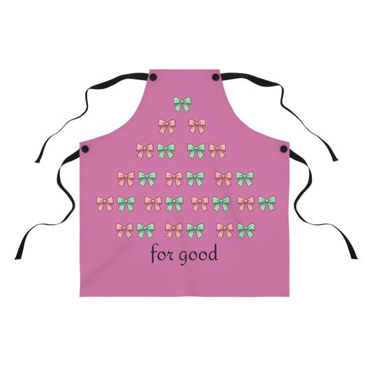 "For Good"~Pink & Green Bows Apron