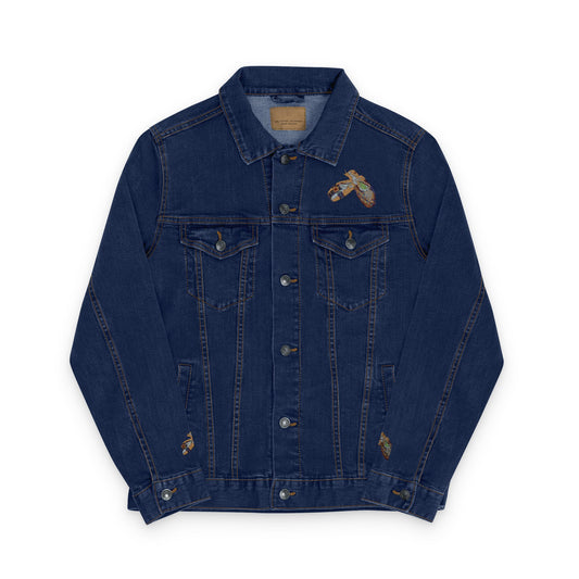 Embroidered Unisex Denim Jacket with Bejeweled Beauties Pointe Shoes