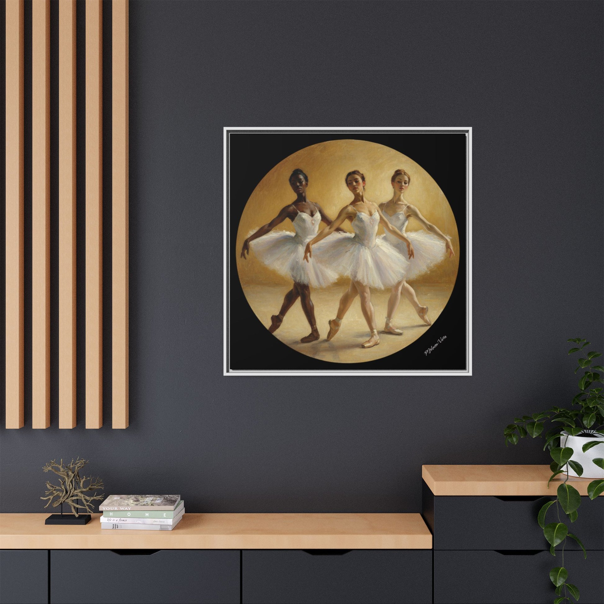 Framed Canvas Print~Pas de Trois