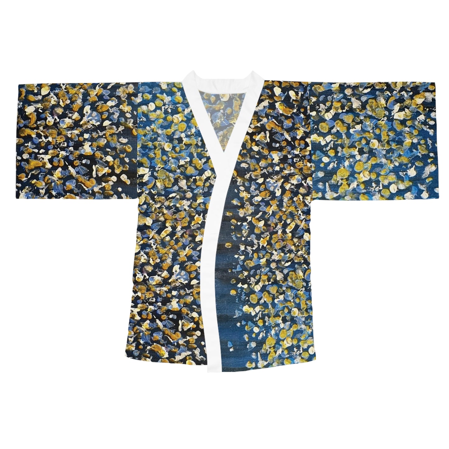 Kimono Robe-Blue Abstract Design