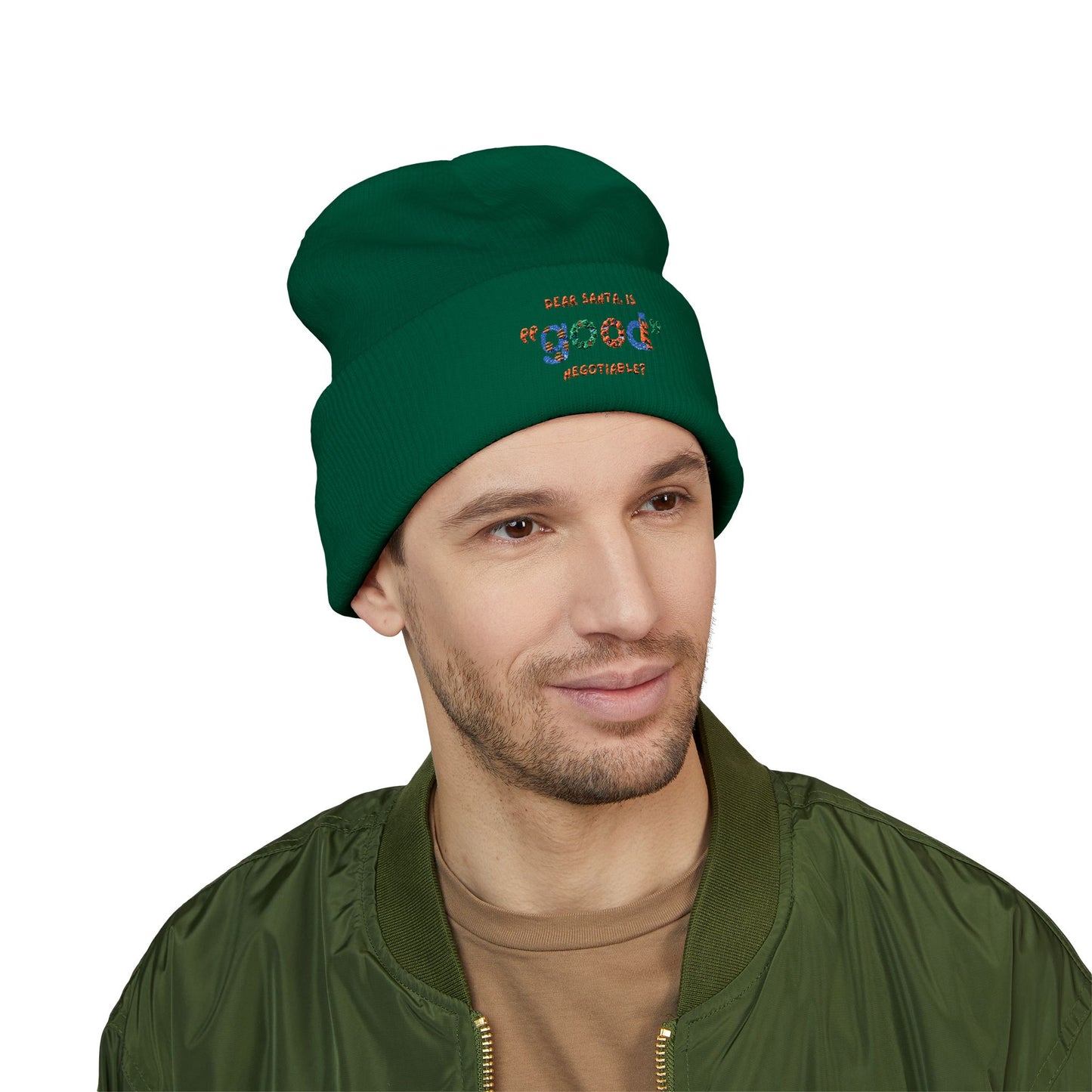 Embroidered "Dear Santa" Beanie